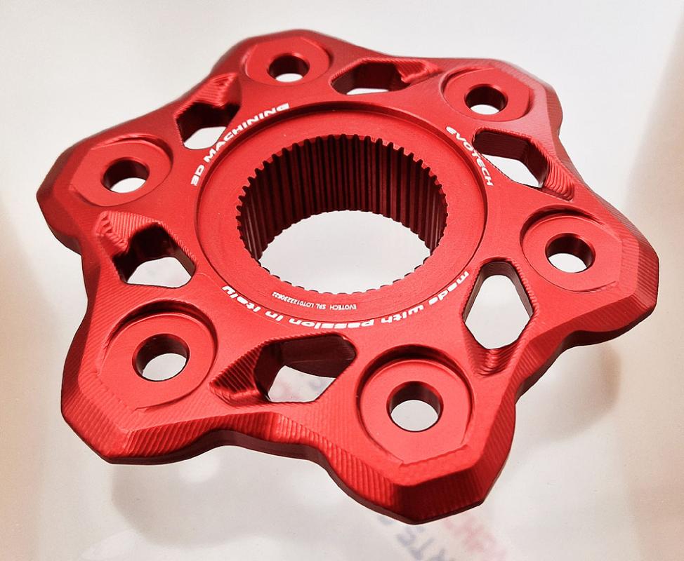 Ducati Streetfighter/Panigale V4 Kettenradträger in Rot von Evotech Italien